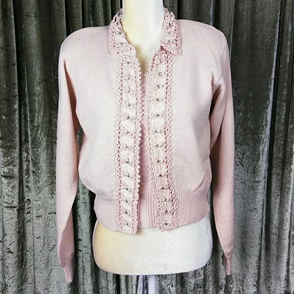 Andrea Jovine Blush Cardigan & Sweater Set
